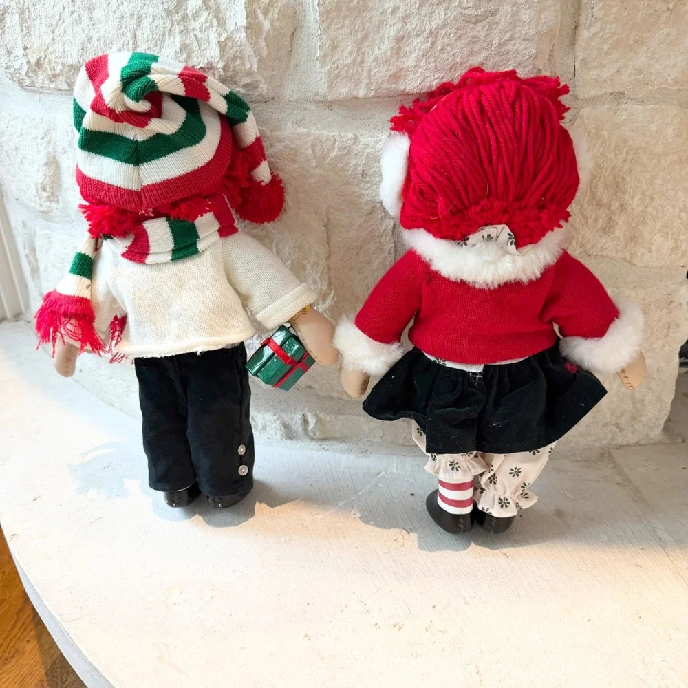 Vintage Raggedy Ann‎ and Andy Christmas Porcelain Dolls Holiday Outfits 15